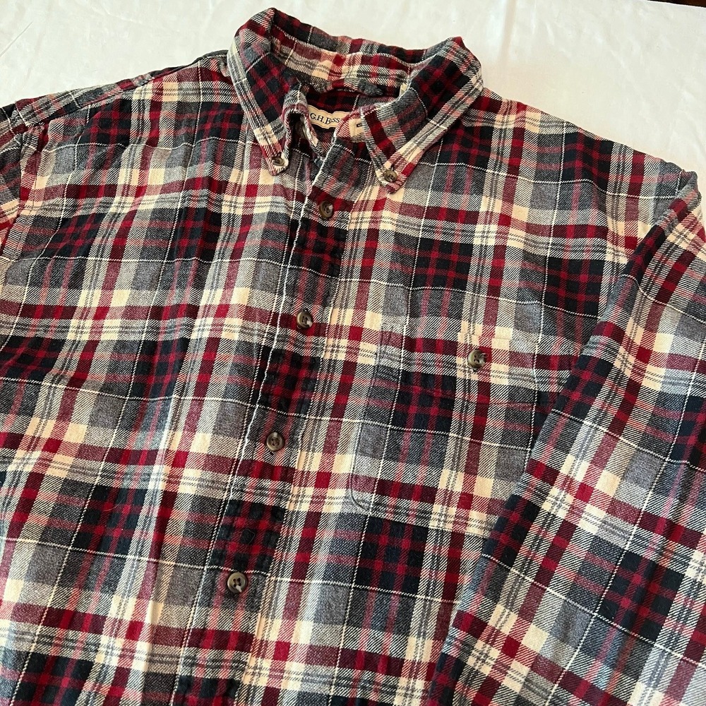 G.H. Bass & Co. Flannel Button-Down Shirt Size Large (2595)